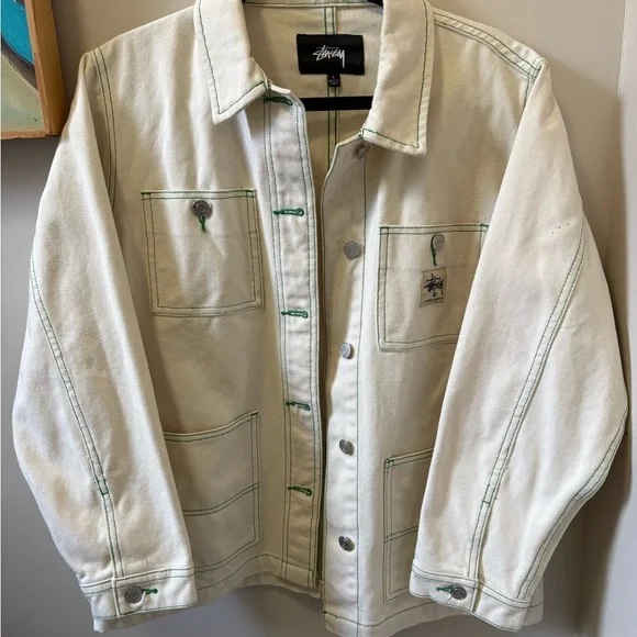 Stussy Cream Canvas Piece with Green Stitching - Picture 2 of 10
